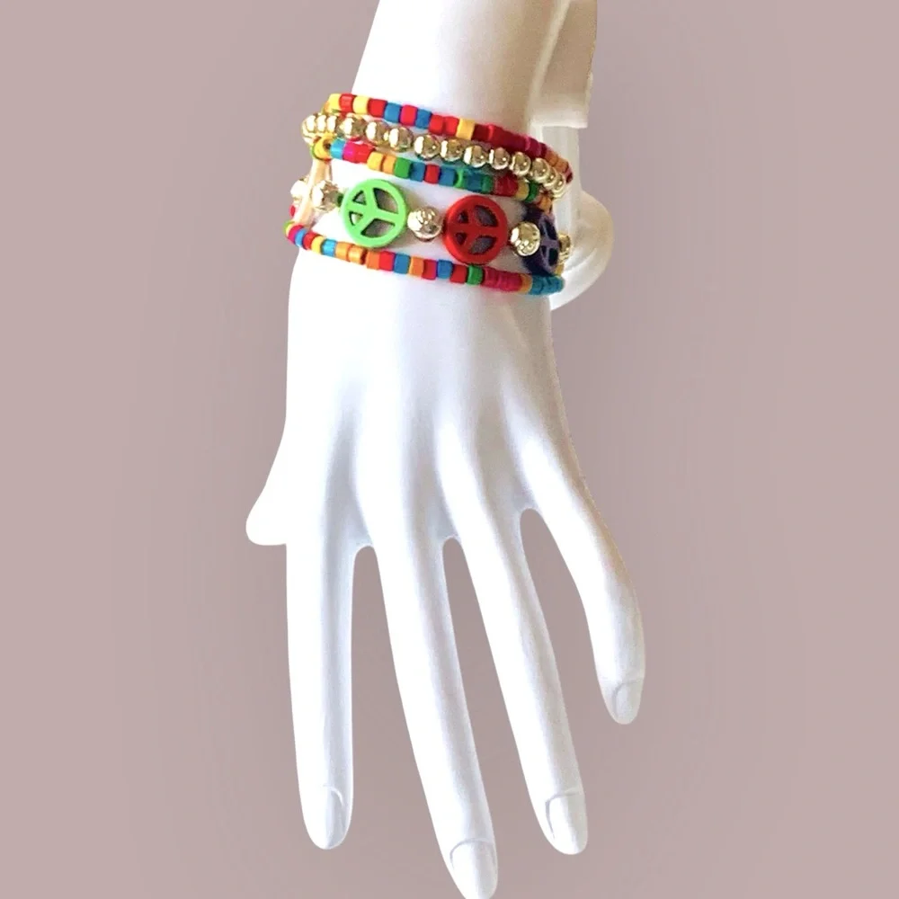 Handmade vibrant wooden